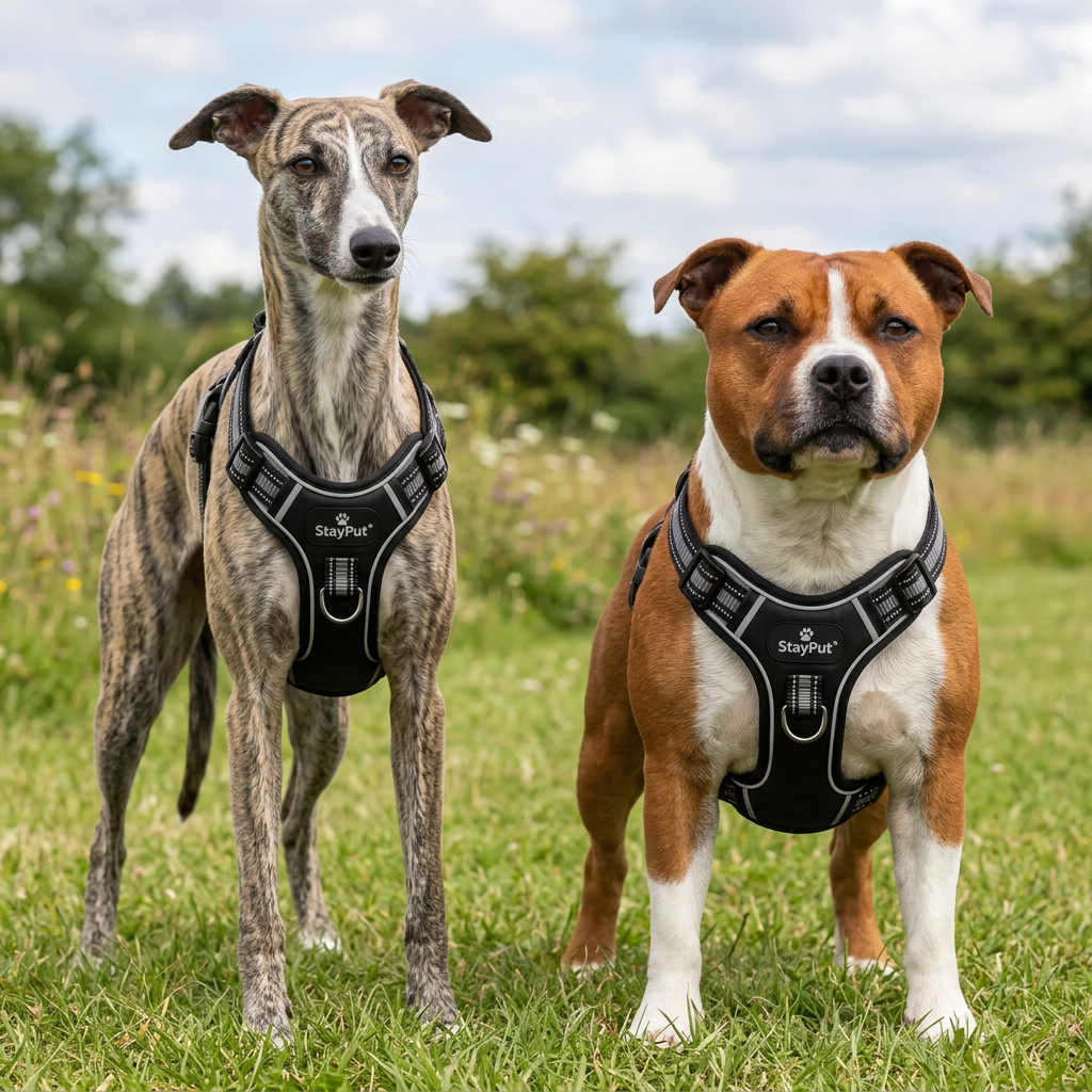 Audience / use-case relevance card · SLIM HOUND · STOCKY TERRIER · SIZE BY CHEST